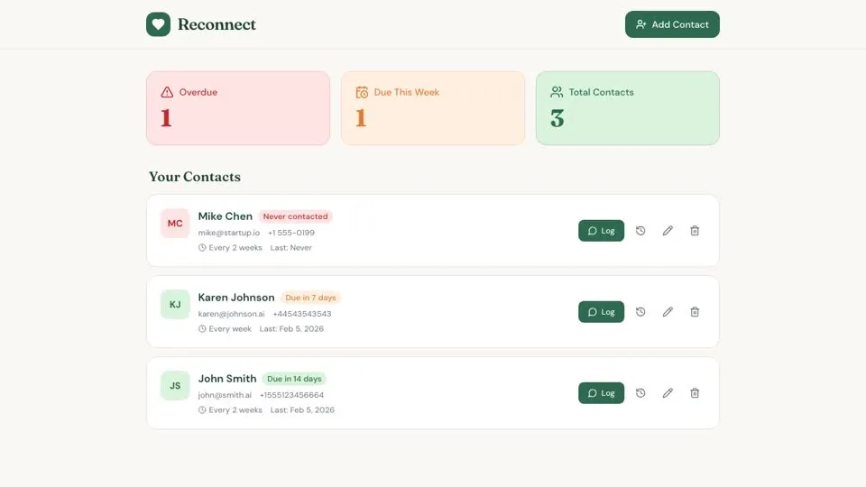 Reconnect: Personal CRM